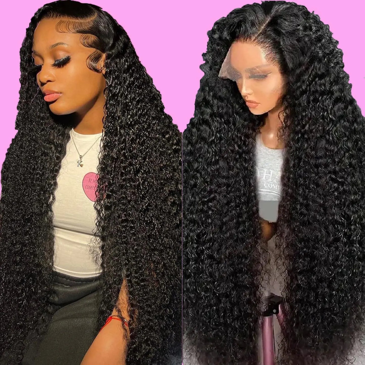 210 Density Deep Wave Lace Front Wigs Human Hair hd lace frontal wig 13x6 Pre Plucked 28 Inch Lace Frontal Deep Curly Wigs