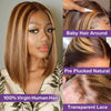 Highlight 4/27 Brazilian Remy Hair Short Bob Ombre Human Hair Wigs Honey Blonde Wig Straight Bob Wig 13x4 Lace Front Wigs Bob