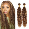 P4/27 Brown Blonde Braiding Hair Bundles Highlight Water Wave Human Hair Bundles  Colored Curly Human Hair Weaving Bundles