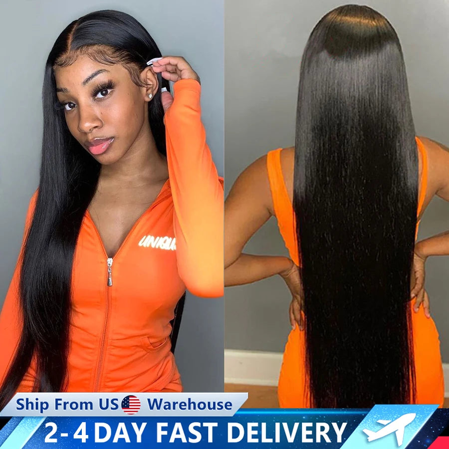 Straight Lace Front Wigs Human Hair 13x4 13x6 HD Transparent Lace Frontal Wigs Brazilian 4x4 Lace Closure Wig Fast Shipping