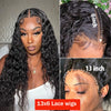 Human Hair Lace Frontal Wigs 13X6 Transparent Deep Water Wave Curly 30 40 Inch Brazilian Cheap Wig For Women Choice on Sale