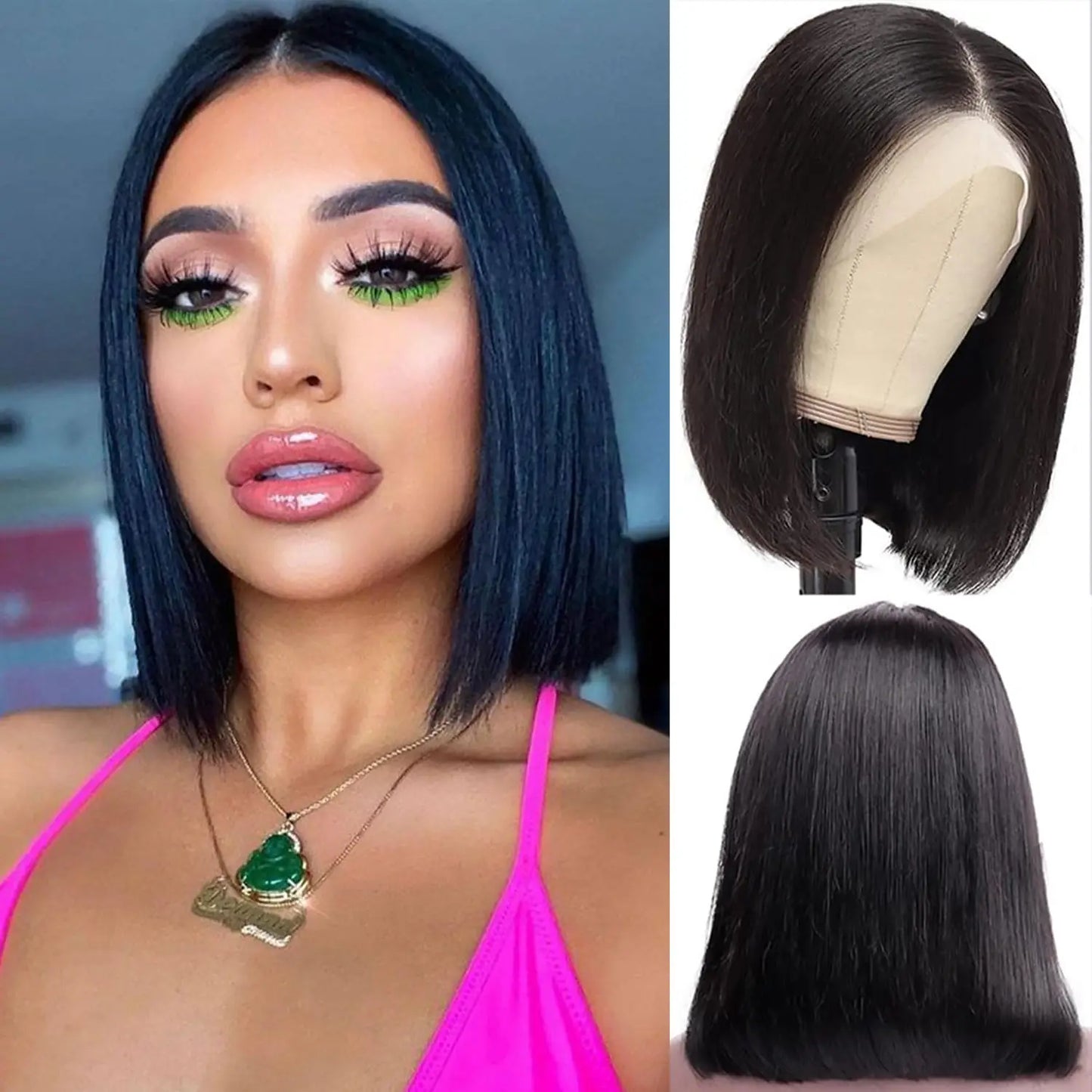 Bone Straight Short Bob Wig 13x4 Hd Human Hair Wigs 12 Inch Straight Lace Frontal Bob Wig Pre Plucke Brazilian hair For Women