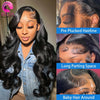 Eva 250 Density 13x6 HD Lace Full Frontal Wigs Body Wave Human Hair Wigs Melted All Skins Brazilian HD Closure Wigs Pre Plucked