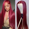 99j Burgundy Lace Front Human Hair Wig 36 Inch Straight Colored Red Lace front Brazilian Hair Wigs for Black Women