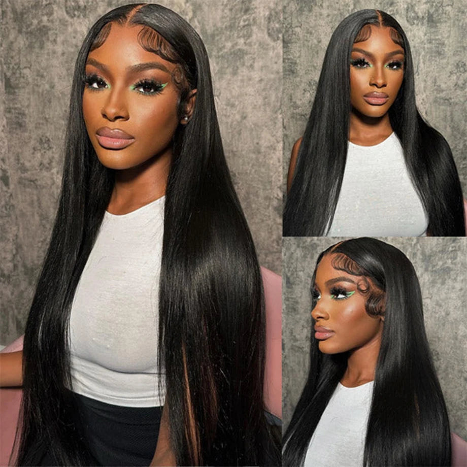 Straight Human Hair Lace Frontal Wig Brazilian Hair 13x4 Straight Transparent Lace Front Human Hair Wigs on Sale