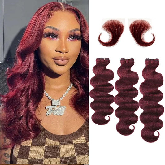 Human Hair Bundles Burgundy Body Wave Bundles Brazilian Red Color Human Hair Bundles #99j Bundle Hair Extensions Remy Weaving