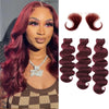 Human Hair Bundles Burgundy Body Wave Bundles Brazilian Red Color Human Hair Bundles #99j Bundle Hair Extensions Remy Weaving