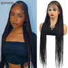 36Inch Handmade Synthetic Cornrow Braided Wigs Full Lace Fulani Braids Wig Goddess Knotless Box Braided Lace Wig For Black Women