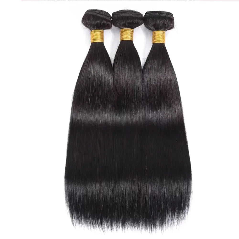 Straight Human Hair Bundles Brazilian 100% Unprocessed Human Hair Natural Black Color For Woman 1 3 Bundles Extensions 30 Inches