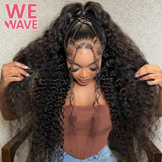 Black 13x6 Hd Transparent 30 Inch Deep Curly Water Wave Human Hair Lace Frontal Wigs Brazilian Natural For Women Choice 13x4 Wig