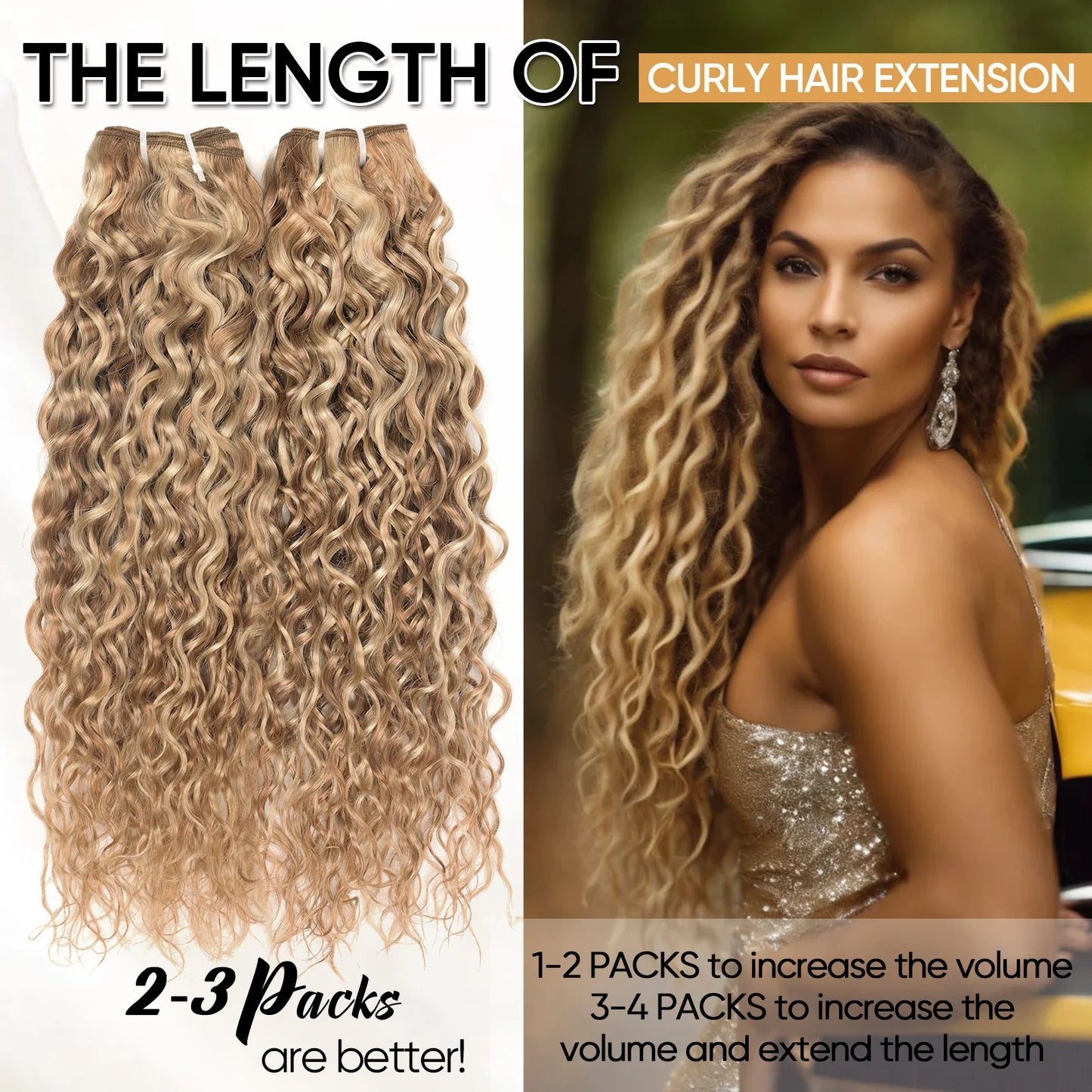 Real Beauty Brazilian P27/613 Water Wave Blonde Human Hair Extensions Curly Human Hair Bundles Weft 1PC 100g Piano Color