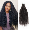 AHVAST Tapes in hair extension 100g kinky curly natural black virgin brazillian human hair bundles for braids