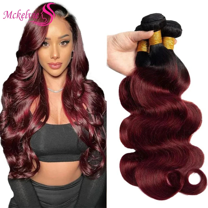 1b/99j Ombre Brown Bundles Body Wave Huamn Hair Bundles 100g/pc 100% Real Brazilian Virgin Human Hair Weave Extensions For Women