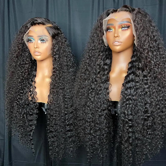 250 Density Lace Frontal Human Hair Wig 13x6 HD Transparent Deep Wave Lace Front Wig PrePlucked 5x5 Glueless For Women