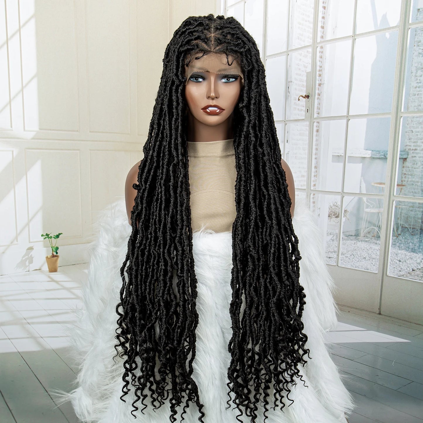 Synthetic Dreadlock Braided Wigs with Baby Hair Full Lace Braids Wigs Knotless Wigs Lace Wigs for Women Twisted Braids Wig