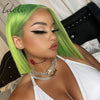 Neon Green Lace Front Wig Human Hair 13x4 Wear And Go Glueless Wigs for Green Color Girls  Neon Green Lace Front BOB Wig Hair