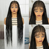 36 Inches Synthetic Cornrow Braided Wigs Full Lace Knotless Braided Lace Wig for Black Women Braiding Hair Wig with Baby Hair