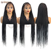 36Inch Handmade Synthetic Cornrow Braided Wigs Full Lace Fulani Braids Wig Goddess Knotless Box Braided Lace Wig For Black Women