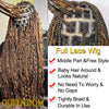 36 Inch Synthetic Bohemian Braided Wig Full Lace Box Braid Ombre Blonde Goddess Wig Knotless Cornrow Braids Wig with Curly Ends