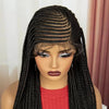 Transparent Full Lace Braided Wig Cornrow Braided Wig Synthetic Natural Knotless Braided Lace Wig  for Black Womenwith Baby Hair