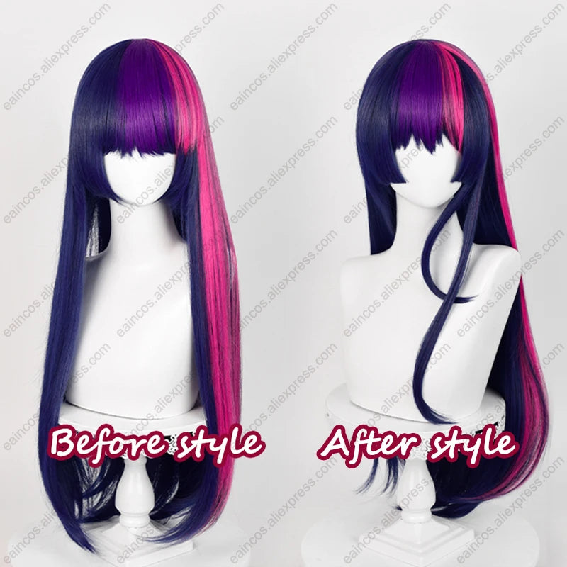 Twilight Sparkle Cosplay Wig 75cm Long Mixed Color Wigs Heat Resistant Synthetic Hair Halloween Party