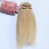 Blonde Human Hair Extension Bundles with Lace Frontal Brazilian Hair Weave with Frontal Kinky Curly Hair Color #613