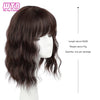 WTB Synthetic Wig Piece Female Natural Fluffy Wavy Hair Naturally Invisible Cover White Hair With Bangs Wig