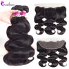 Ombre Body Wave Bundles With Frontal Honey Blonde Human Hair Bundles With Frontal Remy Black Brazilian Hair Bundles With Frontal