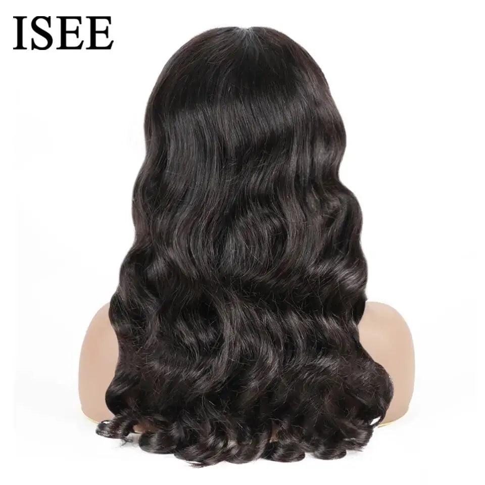 ISEE Ocean Wave Wig Wear And Go Wig Glueless Body Wave Human Hair Wigs 6x4 Lace Front Wig Pre Cut PrePlucked Remy Hair For Women