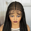 Transparent Full Lace Braided Wig Cornrow Braided Wig Synthetic Natural Knotless Braided Lace Wig  for Black Womenwith Baby Hair