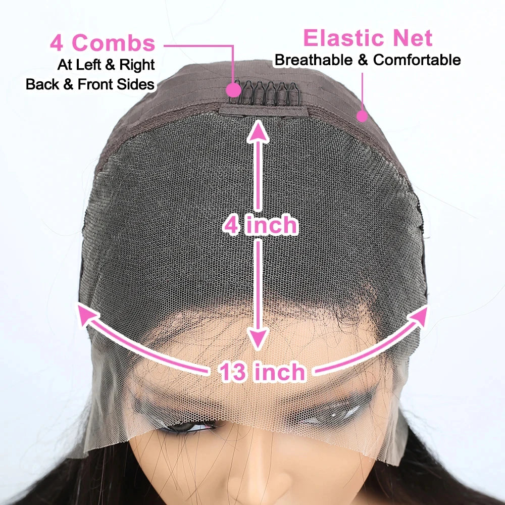 13x4 Lace Front Human Hair Wig Transparent Lace Frontal Wigs For Black Women Short Bob Wig Glueless Remy Straight Natural Wig