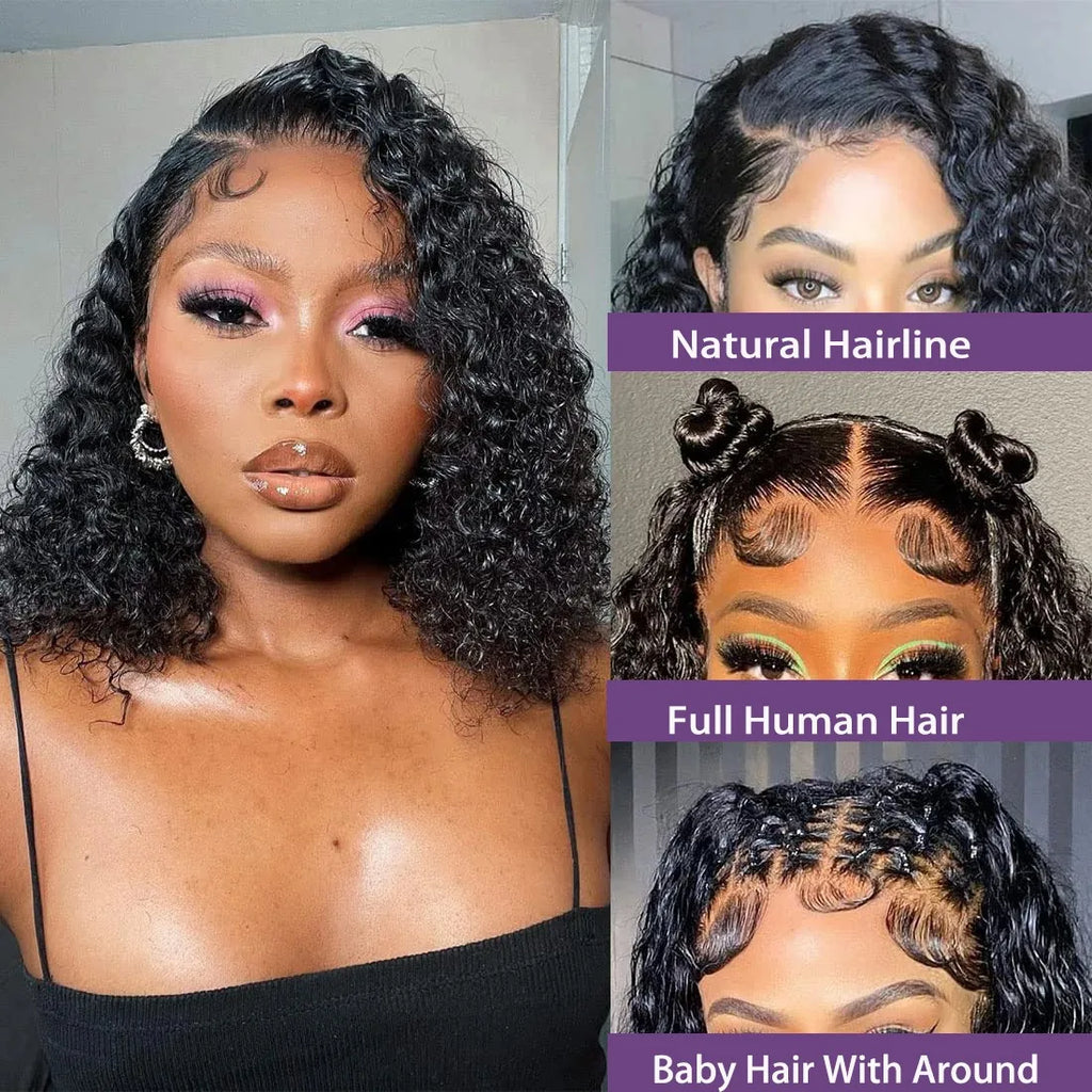 5x5 Closure Curly Short Bob Wig 13x6 HD Lace Front Wigs 13x4 Transparent Lace Frontal Human Hair 100% Brazilian Cheap On Sale