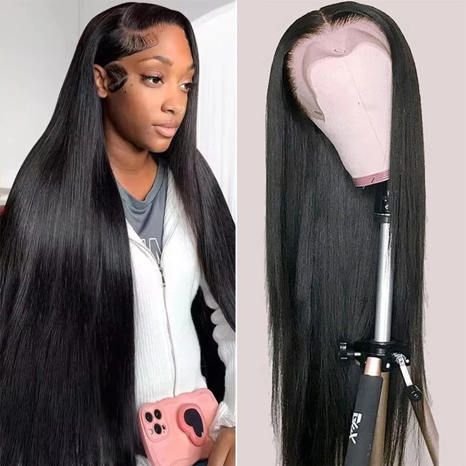 Bone Straight 13x4 Lace Frontal Human Hair Wigs Brazilian 30 36 Inch 13x6 HD Transparent Lace Front Wig 4x4 Closure