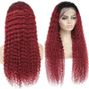 99J Burgundy 13x6 HD Lace Frontal Wig Human Hair Brazilian 36 inch Deep Wave Lace Front Human Hair Wigs HD Transparent for Women