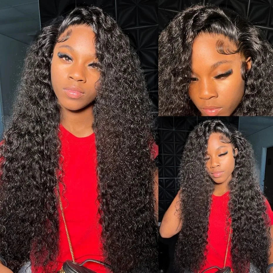 13x6 Hd 30 Inch Curly Wave Human Hair Lace Frontal Wigs Black Brazilian 100% Natural Cheap On Sale Clearance For Women Choice