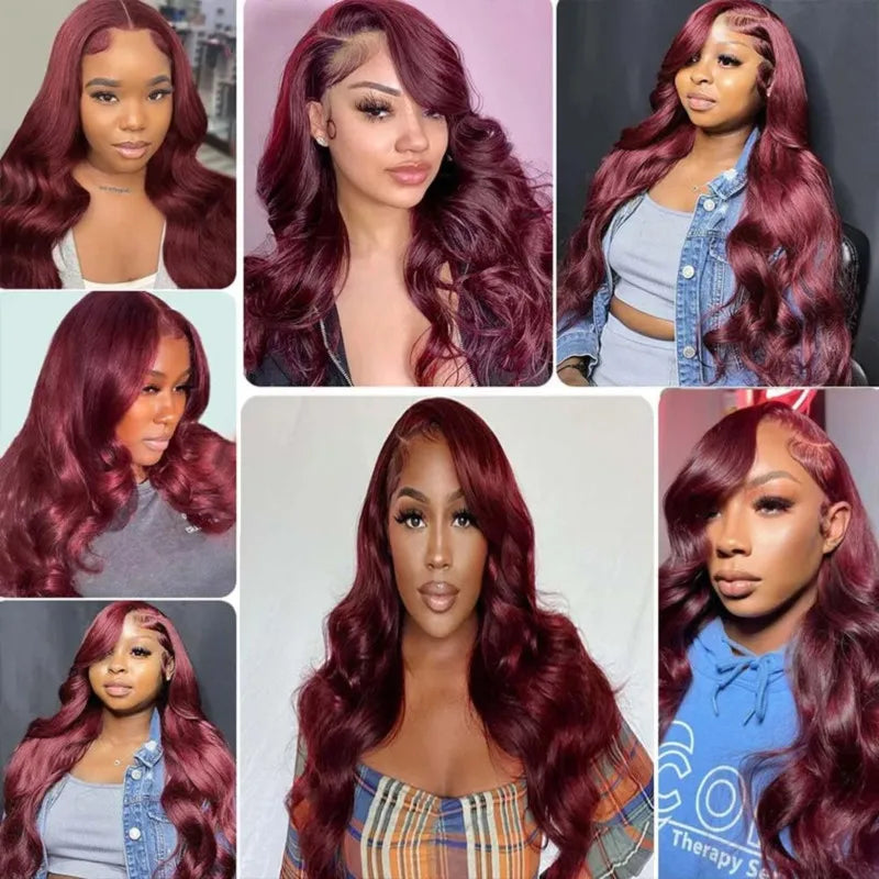 Human Hair Bundles Body Wave Burgundy 99J Brazilian Virgin Hair Body Wave 3 Bundles 100% Human Hair For Woman Weave Extensions