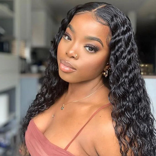 Brazilian 13x6 hd lace frontal deep wave human hair wig for women choice 40 inch preplucked curly cheap wigs on sale clearance