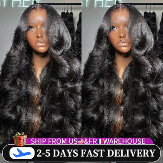 Body Wave 13x6 13x4 Lace Front Wig Human Hair Pre Plucked 180 Density with Baby Hair Natural Black 100% Human Hair Wig for Women