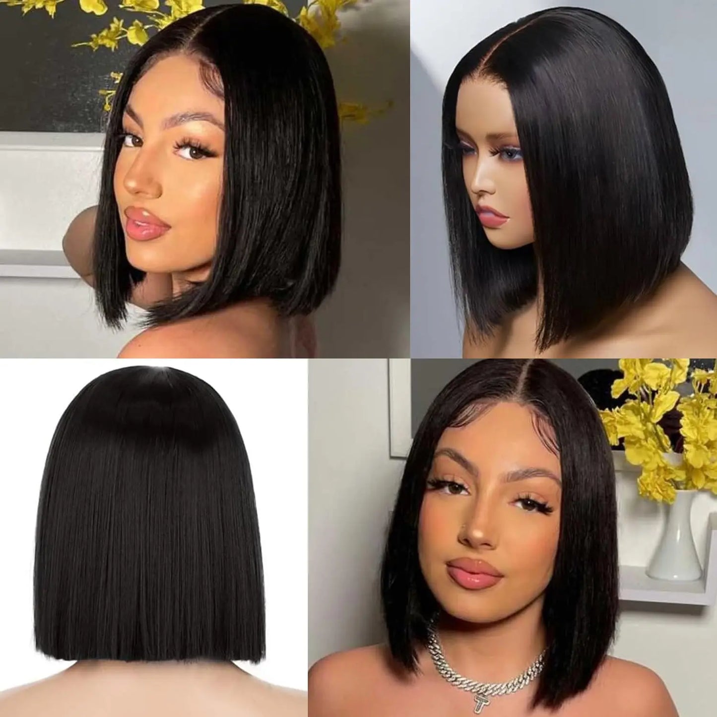 Bone Straight Short Bob Wig 13x4 Hd Human Hair Wigs 12 Inch Straight Lace Frontal Bob Wig Pre Plucke Brazilian hair For Women