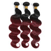 Body Wave 99J Burgundy Human Hair Bundles with Closure 4x4 Transparent Lace Front Closure Brazilian Red Wine Hair Extenstions