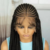 Transparent Full Lace Braided Wig Cornrow Braided Wig Synthetic Natural Knotless Braided Lace Wig  for Black Womenwith Baby Hair