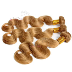 27# Honey Blonde Bundles Body Wave Human Hair Bundles Malaysian Remy Hair Weave 100% Virgin Unprocessed Human Hair Extensions