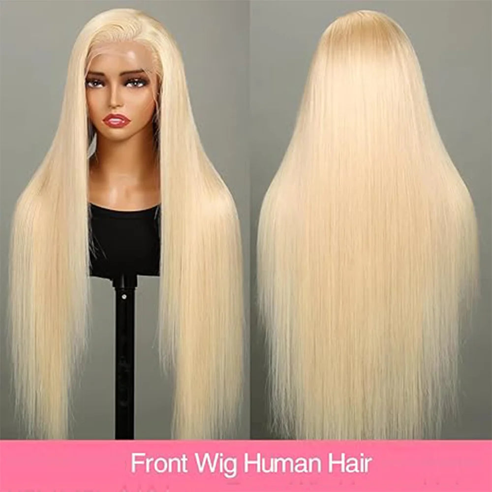 34 36 Inch HD Transparent 613 Blonde Straight 200 Density 13x4 13x6 Lace Front Human Hair Wigs For Women Pre Plucked Lace Wig