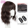 WTB Synthetic Wig Piece Female Natural Fluffy Wavy Hair Naturally Invisible Cover White Hair With Bangs Wig