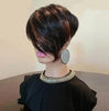 Synthetic Wigs Short  Cut Hair Bob Wig Brown Black Mixed Straight Wigs for Black Women