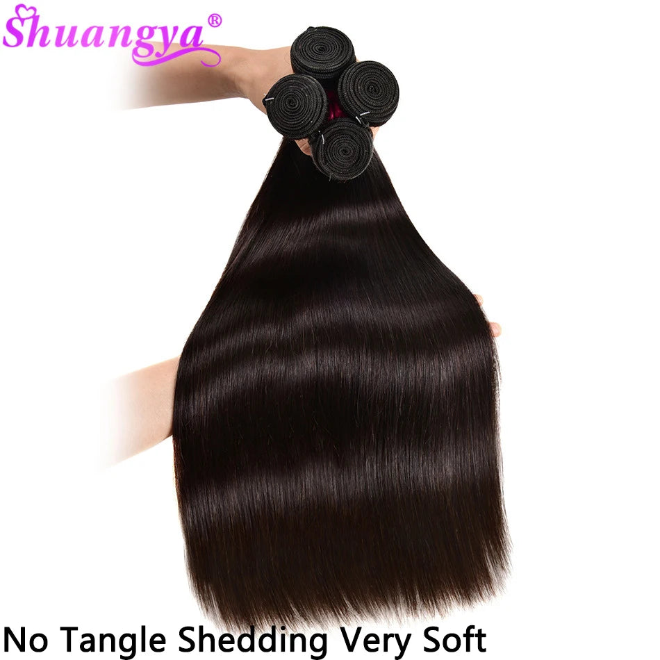 Bone Straight Human Hair Bundles Deals 3pcs 100% Remy Human Hair Extensions Double Weft Pervian Human Hair Weave Shuangya Hair