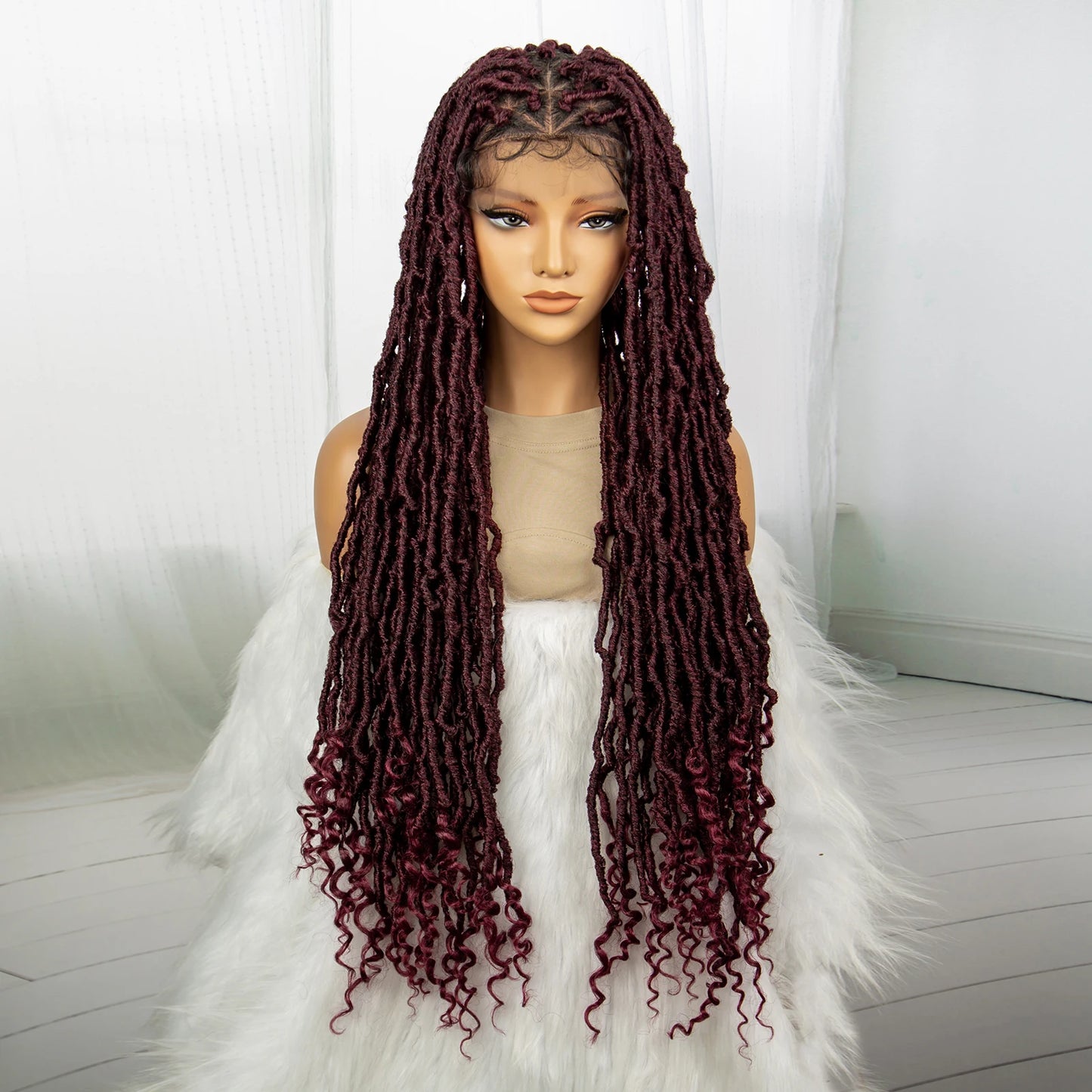 Synthetic Dreadlock Braided Wigs with Baby Hair Full Lace Braids Wigs Knotless Wigs Lace Wigs for Women Twisted Braids Wig