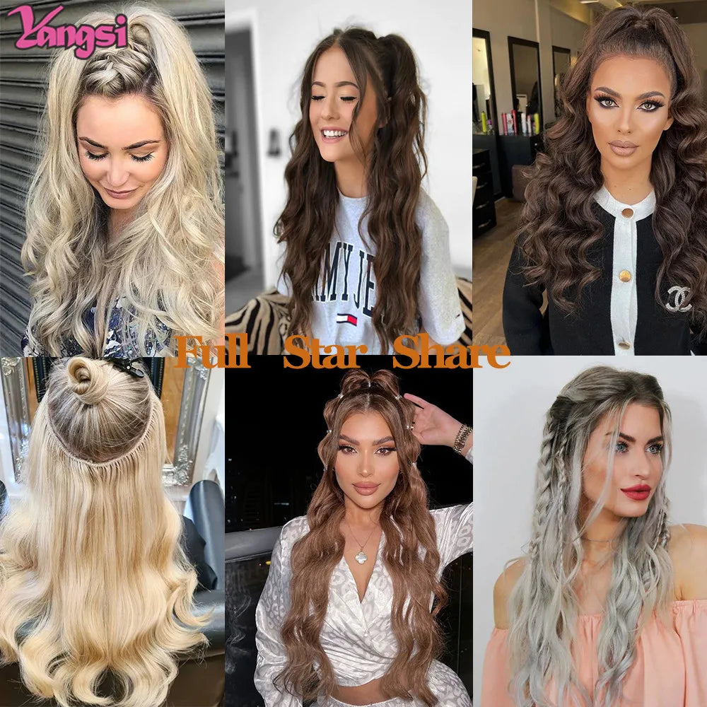 Full Star Body Wave Weft Hair Bundles 26 Inch Soft Long Synthetic Hair Weave Black Ombre Brown 613 Blonde 100g Hair Extension