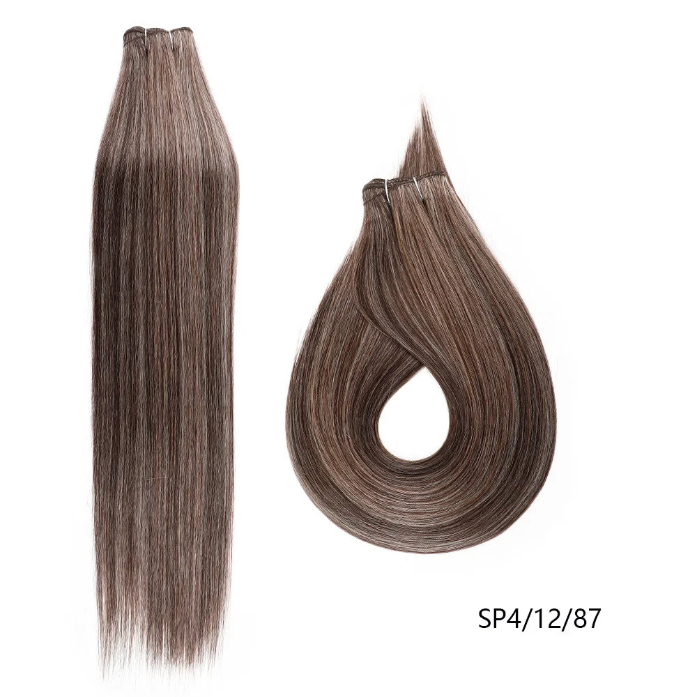 Straight Hair Extensions Synthetic Smooth Ombre Hair Weaving 26 inches Blue Synthetic Straight Hair Bundles Full to End