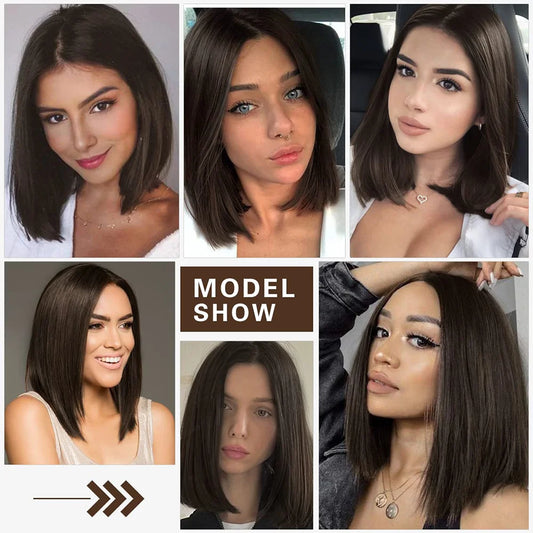 13x4 13x6 Natural Straight Bob Wig Lace Front Human Hair Wigs for Black Women 200% Density HD Transparent Full Lace Frontal Wigs